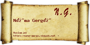 Néma Gergő névjegykártya