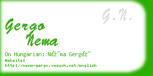 gergo nema business card